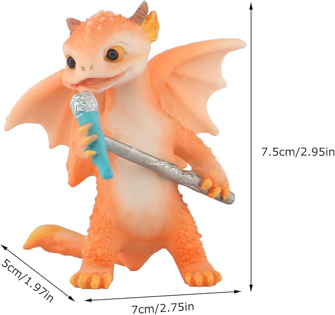 Mini Dragon Figurine, Resin Home Decor, Cute Ornaments, Lucky Animal Garden Statue for Micro Landscape
