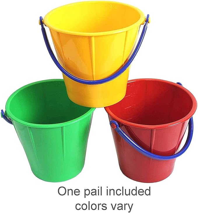 Spielstabil Large Sand Pail Beach Toy (One Bucket Included - Colors Vary) - Holds 2.5 Liters - Made in Germany