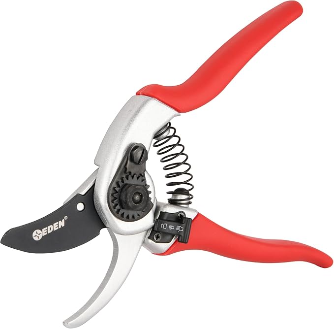 Eden 39002 Adjustable Bypass Pruning Shears, 7/8 inch cutting diameter for Stems and Branches