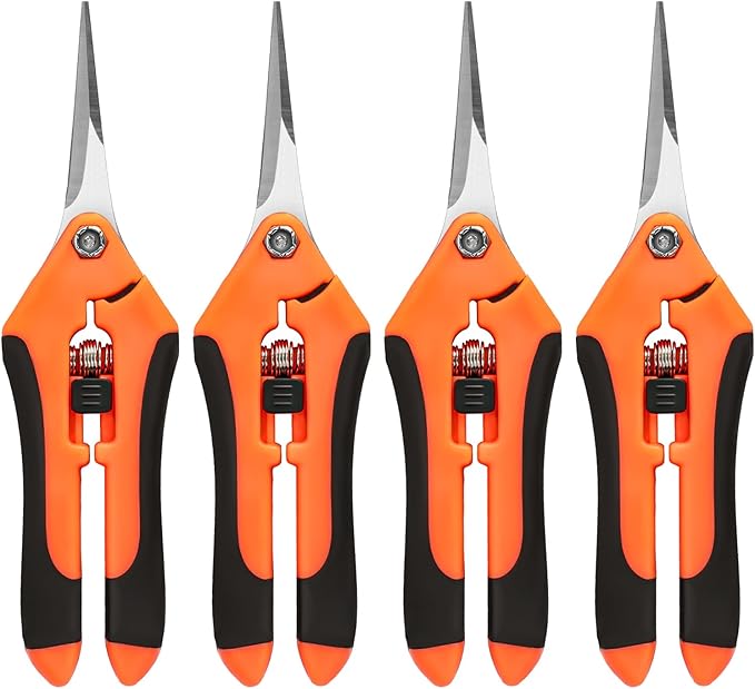 4 Pack Garden Shears, Stainless Steel Shears Gardening Tools, Scissors, Garden Clippers, Pruning Shears for Gardening Shears & Scissors (Orange)