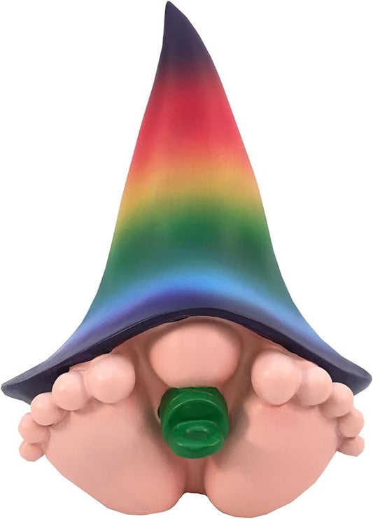 GlitZGlam Giant Baby Gnome for Your Enchanted Gnome and Fairy Garden (6 Inches Tall) (Rainbow)