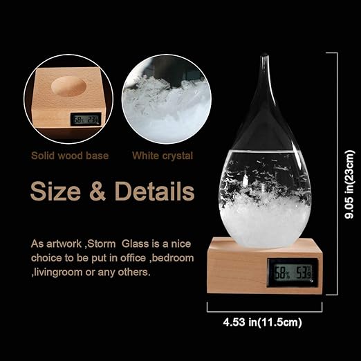 Storm Glass Weather Predictor,Christmas Unique Gifts, Christmas Snow Globe Barometer, Storm Glass Weather Station, Decorative Weather Predictor,Decorative Glass Bottles for Home and Office (XXL)