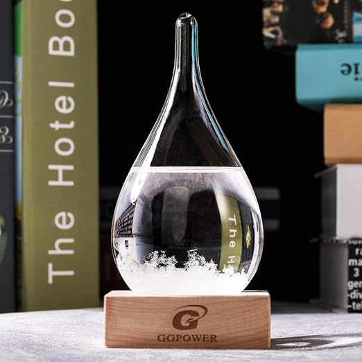 Storm Glass Weather Predictor,Christmas Snow Globe Storm Glass Barometer Weather Predictor, Home and Office Decorative Glass Bottles, Christmas Unique Gifts for Her