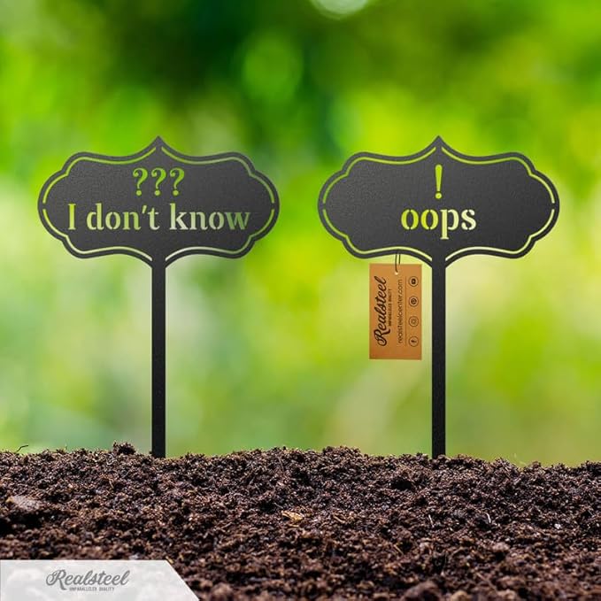 RealSteel - Seed & Plant Markers - Indoor/Outdoor Herb Garden Stakes - Elegant Fruit/Vegetable Seed Labels - Durable Plant Tags for Pots - Classy Design for Farmhouse/Greenhouse (Mint)