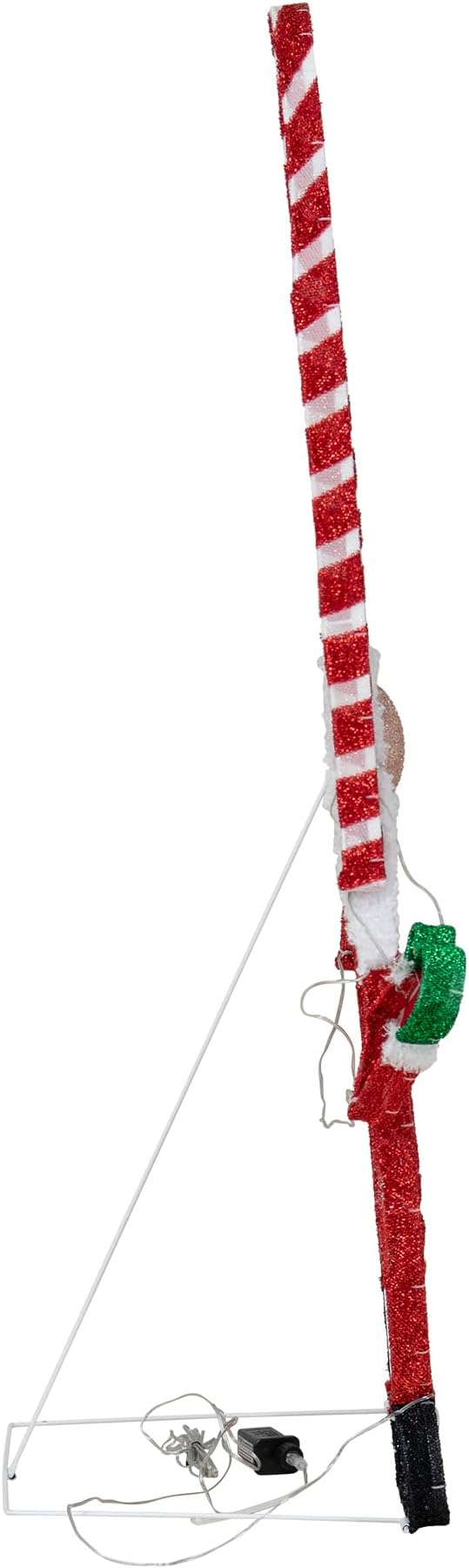 SUNJOY Large 4 FT Christmas Lighted Gnome, Eye-Catching 2D Tinsel Santa Gnome Outdoor Garden Yard Lawn Big Festive Holiday Decoration with Lights for Indoor & Outdoor