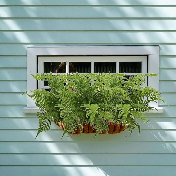 19" Artificial Boston Fern Plants Large Fake Greenery Shrubs 2 Pcs UV Resistant Faux Plant Bushes for Home Garden Office Farmhouse Indoor Outdoor Decor, Green