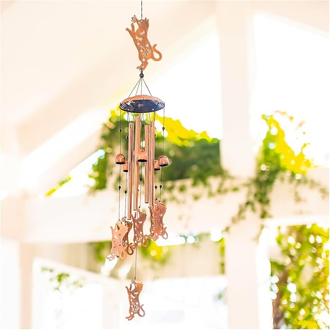 Cat Wind Chimes for Outside,Cat Gifts for Women Men/Memorial Gifts/Birthday Gift/House Warming Gift Metal windchimes Outdoors/Indoors,Garden Decor,Patio,Home,Porch,Yard Decor