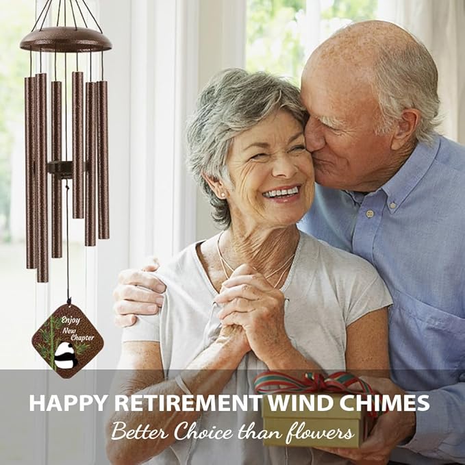 Happy Retirement Gifts for Woman Men, Funny Retirement Wind Chimes & Party Decorations, Going Away Gifts for Coworker Women Colleague Boss Teacher Nurse Military,32"