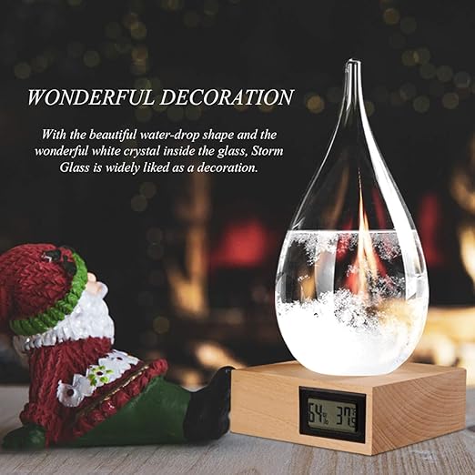 Storm Glass Weather Predictor,Christmas Unique Gifts, Christmas Snow Globe Barometer, Storm Glass Weather Station, Decorative Weather Predictor,Decorative Glass Bottles for Home and Office (XXL)