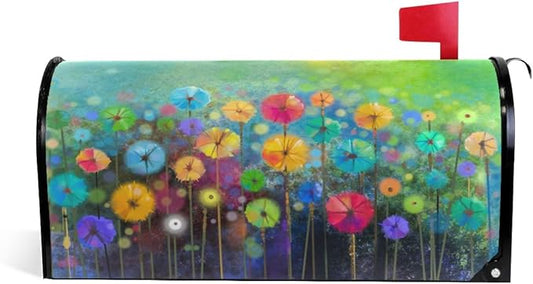 ALAZA Seasonal Nature Spring Summer Autumn Winter Flowers Magnetic Mailbox Cover Standard Size for Garden Yard Outdoor Decorations-18 x 20.8"