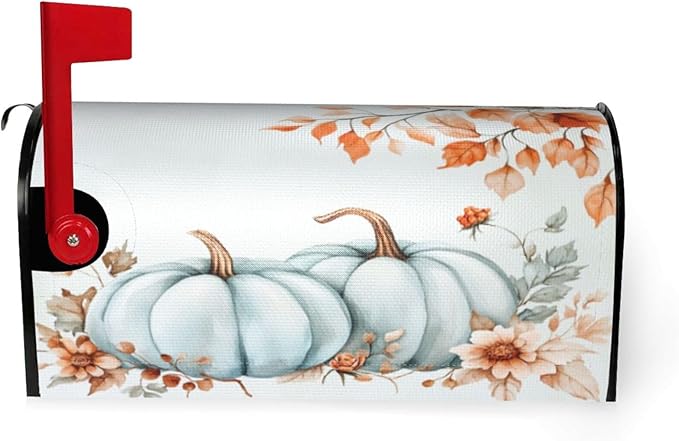 DADABULIU Mailbox Covers Pumpkin Fall Leaf Thanksgiving Magnetic Letter Post Box Cover Standard Size 25.5 x 21 Inch Garden Yard Home Decorative