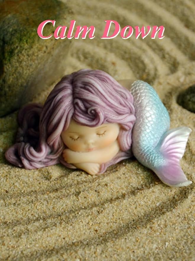 Miniature Garden Mermaid Fairy Figurine- Listening Mermaid on Reef Statue
