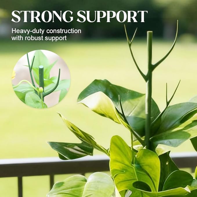 Monstera Plant Support, Adjustable and Stackable Garden Plant Support Stakes with Clamps for Indoor Outdoor Plants, Suitable for Supporting Monstera and Climbing Plants (10 Pack)