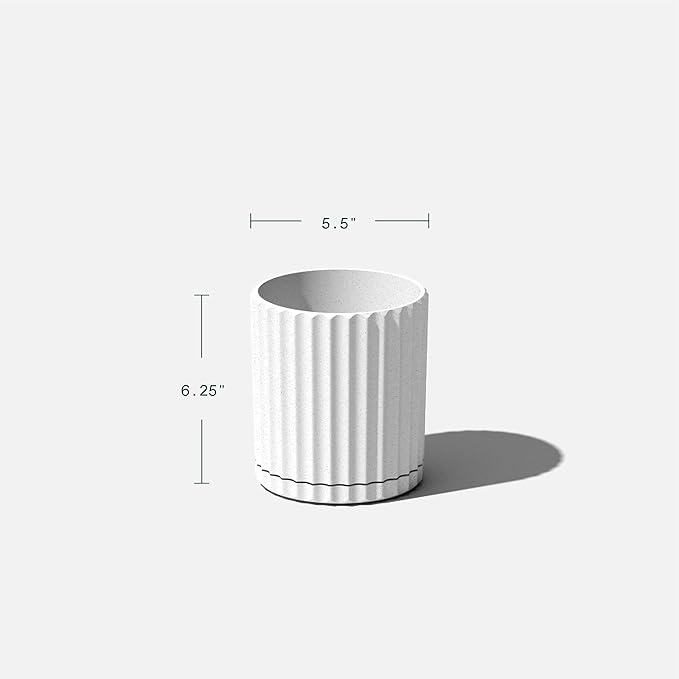 Veradek Demi Series Demi 6" Planter w/Tray, White