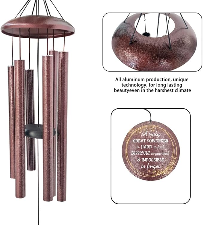 Retirement Wind Chime Personalized, Retirement Gifts of 2024, Best Gifts for Retirement, Deep Tone Wind Chimes Happy Retirement Life, Decorative Wind Chimes Outdoor, Product in USA