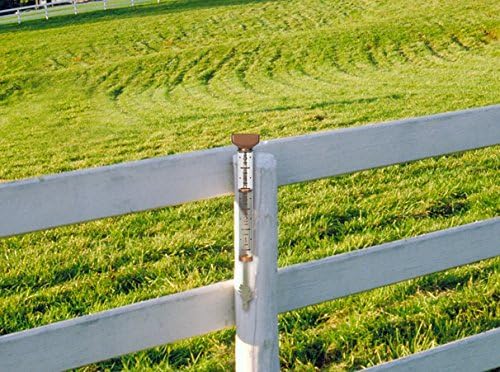 EZRead 15” Giant Professional Outdoor rain Gauge, USA Made Heavy Duty All Weather Freeze Proof Metal Stake or mountable with Float, Raindrop Blue (820-0582BLU)