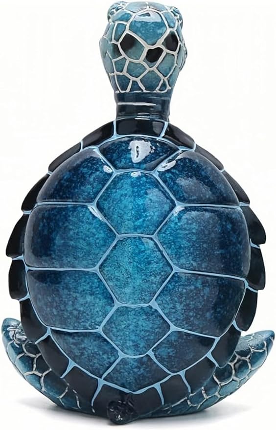 VVGIFTS Sea Turtle Meditation Yoga Decor, Garden Figurine Sea Turtle Meditating Coastal Beach Decorations, Zen Yoga Resin Statue for Home Office Decorations (Put The Palm Together)