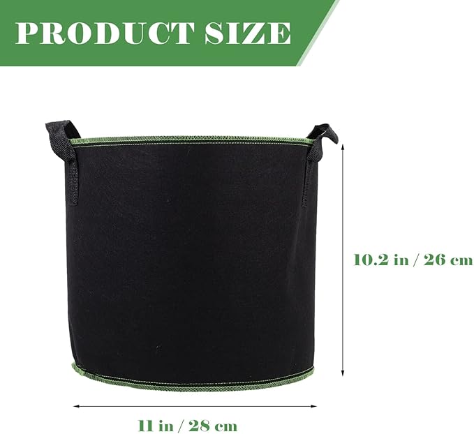 DOITOOL 5 Pack 4 Gallon Plant Grow Bags, Nonwoven Plant Fabric Pots with Handles, Vegetable/Flower/Plant Grow Bags for Nursery Garden Planting
