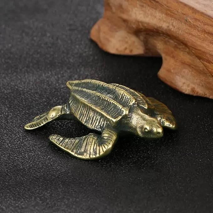3Pcs Brass Turtle Statue Figurine Decor, Retro Mini Copper Snail Statue Home Decoration for Living Room and Desk, Outdoor Pond Garden Lawn Decor Landscaping,Landscape Animal Statue