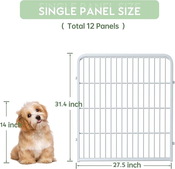 ZXMOTO Decorative Garden Fence 12 Pack 32in (H) x 28ft (L) with Lock,Metal Wire Fencing Border Animal Barrier,Flower Edging for Yard Landscape Patio Outdoor Decor