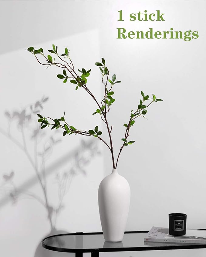 HWL Artificial Plant 43.3 Inch Green Branches Leaf Shop Garden Office Home Decoration (2 pcs)
