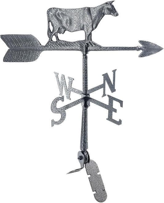 Montague Metal Products - Weathervane - Cast Aluminum Weathervane -Includes Roof Mount - 6 Colors Available (Cow, Swedish Iron)