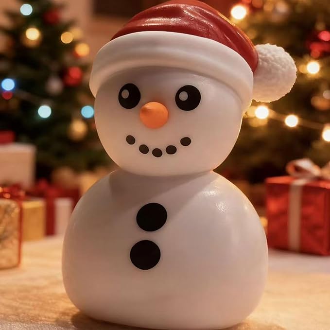 1 Pcs Christmas Snowman Figurines Cute Unique Snowman Design Mini Figurines Desk Ornament Decorations Indoor for Christmas Decor Winter Home Table Bedroom Office Desktop Display Ornaments