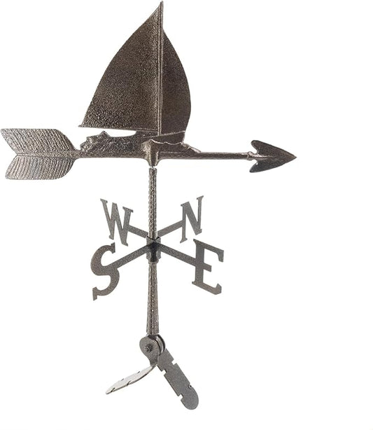 Montague Metal Products - Weathervane - Cast Aluminum Weathervane -Includes Roof Mount - 6 Colors Available (Sailboat, Hammered Bronze)