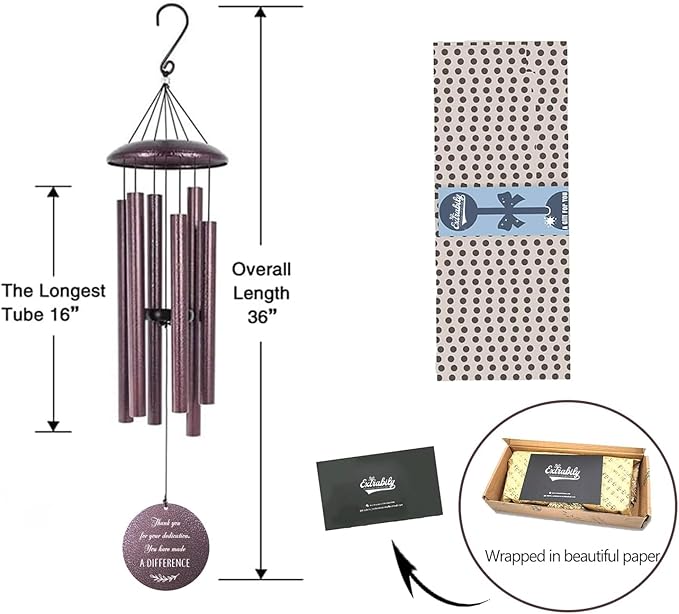 Personalized Retirement Wind Chimes, Tree of Life Wind Chime Outdoor, Retirement Gift Ideas, Retirement Gifts for Women/Men, 2024 Retirement Wind Chime Gifts