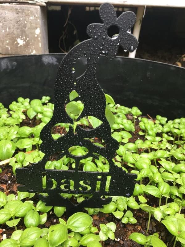 RealSteel 5 Pack Gnome Garden Labels – Vegetable & Plant Markers for Outdoor Plants, Herb & Flower Gardens – Weatherproof Metal Garden Décor