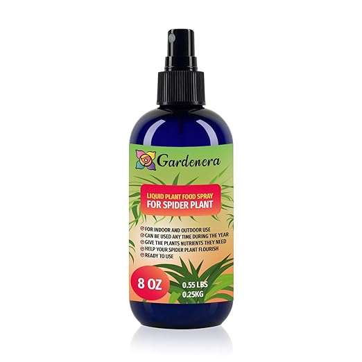 Gardenera Professional Spider Plant Superfood Spray Mist for Home Gardening | Micro-Fungi Enriched Fertilizer Mist for Healthy Leaves & Growth | 18 Key Vitamins & Minerals for Spider Plant - 8oz