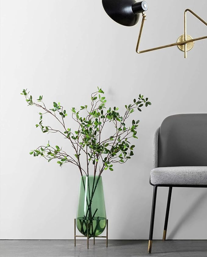 HWL Artificial Plant 43.3 Inch Green Branches Leaf Shop Garden Office Home Decoration (2 pcs)