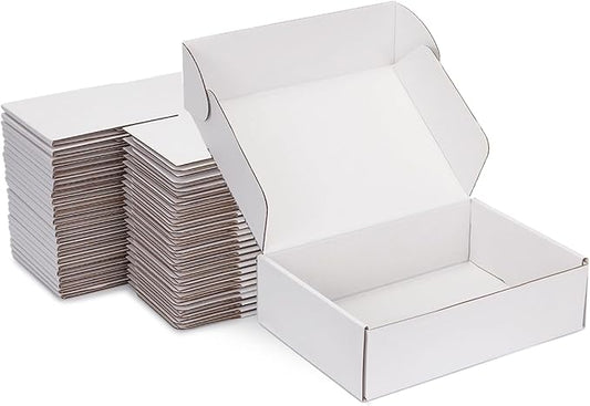 Small Shipping Boxes 9x6x2 Inch (25 Pack) - Sturdy White Corrugated Cardboard Boxes for Small Business, Ecommerce, Mailing & Packaging | Recyclable Gift & Storage Boxes