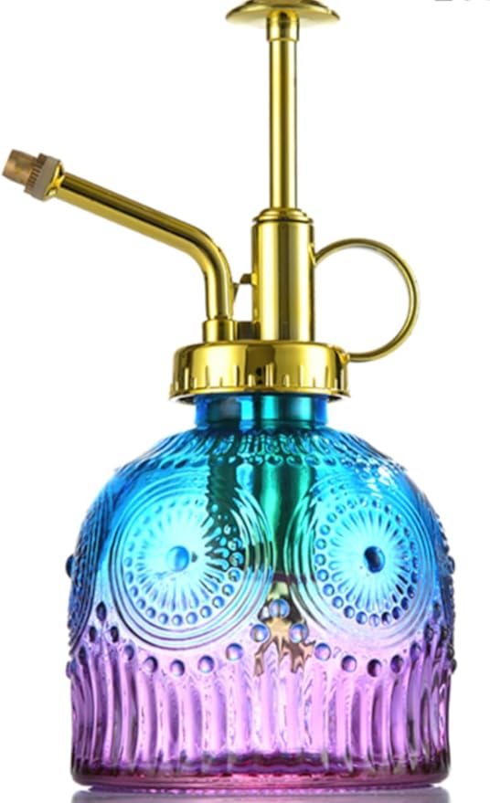 Indoor and Outdoor Potted Plant Sprayer Household Plant Glass Small Watering Can Spray Bottle Plant Sprayer Glass Spray Bottle Decorative Spray Bottle (Purple Gradient Blue)