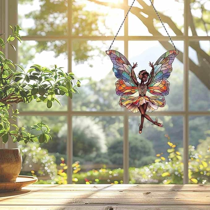 Black Fairy Ornaments Decor - Black Fairy Gifts for Women Men - African American Ornaments Gift - Home Wall Room Hanging Decor - Acrylic Ornament