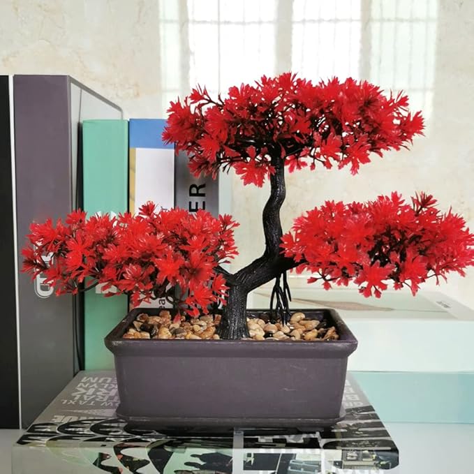 Bonsai Tree, Artificial Tree, Artificial Bonsai Plants, Artificial Bonsai Tree Juniper Faux Plants, Indoor Small Fake Plants Decor for Home Bedroom Office Desk Farmhouse Decor