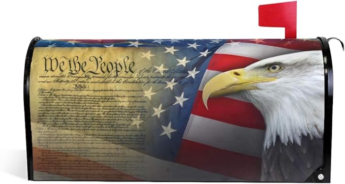 WOOR Patriotic Eagle Magnetic Magnetic Mailbox Cover Standard Size for Garden Yard Outdoor Decorations-18 x 20.8"