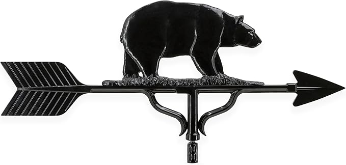 Montague Metal Products 32-Inch Weathervane with Satin Black Bear Ornament