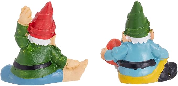Juvale 4 Pieces Mini Garden Gnomes, Outdoor Statue Set in Funny Poses for Yoga Gifts, Plant Pots Decor (2 in)