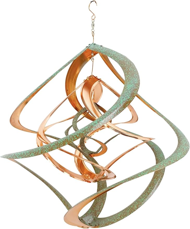 Red Carpet Studios The Original Cosmix Deluxe Helix Wind Spinner, Large 20-Inch, Triple Copper & Patina