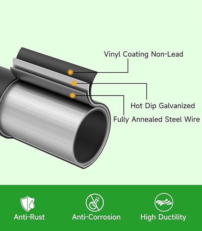PVC Coated Welded Wire Mesh Fence Roll - 2x3 Inch Mesh, 16 Gauge, Black - for Garden Fence, Pet Cage, Animal Barrier, Farm and Poultry Enclosure (48''×50‘)