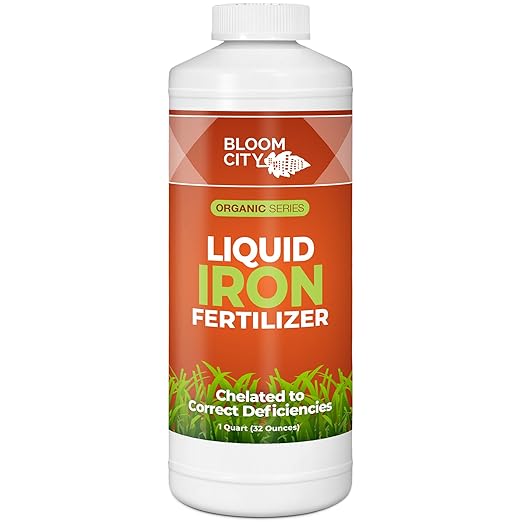 Bloom City's Organic Liquid Iron - Chelated Iron Fertilizer for Plants, 32 oz