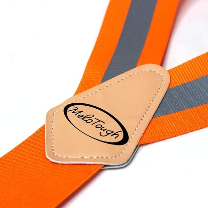 MELOTOUGH Suspenders with Non-Metal End Clip Reflective Safety Belt Clip
