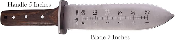 Namibagata Japanese Steel Hori Hori Garden Knife, Insulation Knife Straight Blade Hori Hori Garden Knives use as Digging, Weeding knives, Planting Knives & Sod Cutter | 12" Stainless Steel with Cutting Edge, Full-Tang walnut Wood Handle with Sheath