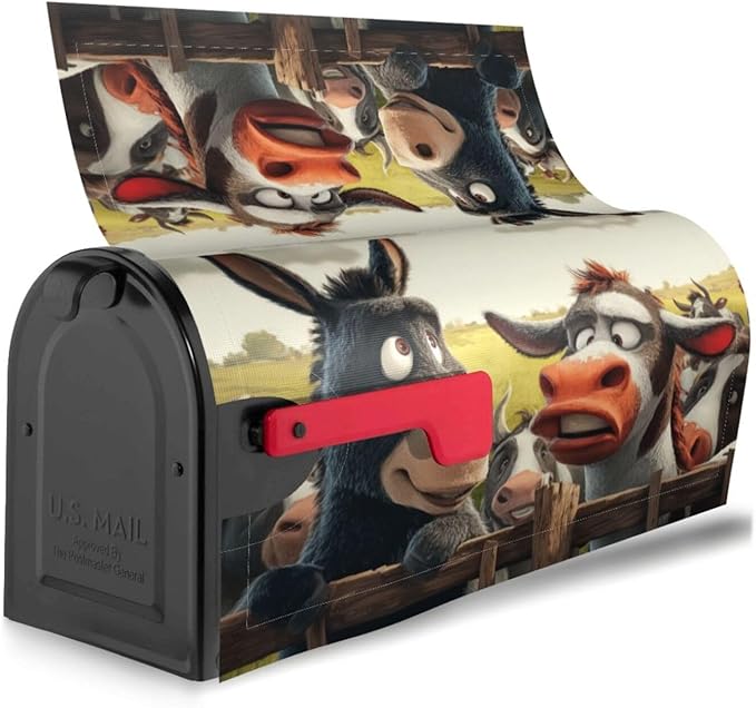 Funny Farmhouse Mailbox Covers Magnetic Letterbox Covers 21x18 Inch for Garden Outdoor Decoration