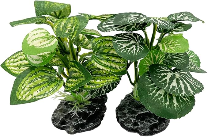 Smoothedo-Pets Aquarium Plants Betta Fish Tank Decorations 4inch/2pcs Soft Silk Artificial Plant Goldfish Waterscape Fish Hides Snake Tank/Reptiles Plants (B-3pcs Set)