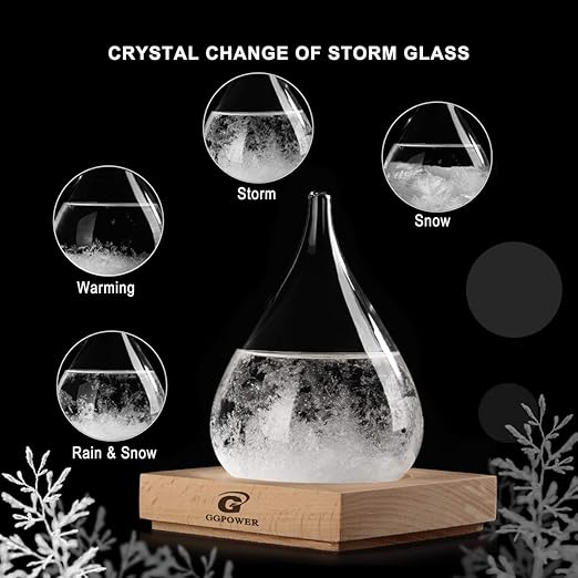 Storm Glass Cool Unusual Gifts Storm Glass Weather Predictor Snow Globes for Adults Galileo Thermometer Indoor Creative Forecast Nordic Style Decorative Weather Gifts