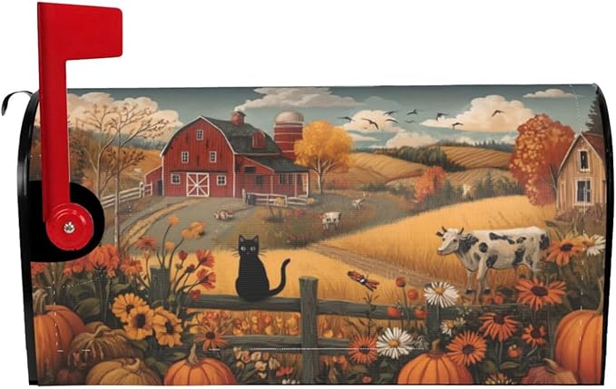 Autumn Farm Country Mailbox Covers Magnetic Letterbox Covers 21x18 Inch for Garden Outdoor Decoration