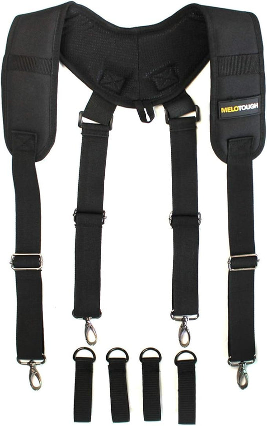 MELOTOUGH Construction Work Belt Padded Suspender Tool Belt Suspenders for Electrican Heavy Duty Big and Tall