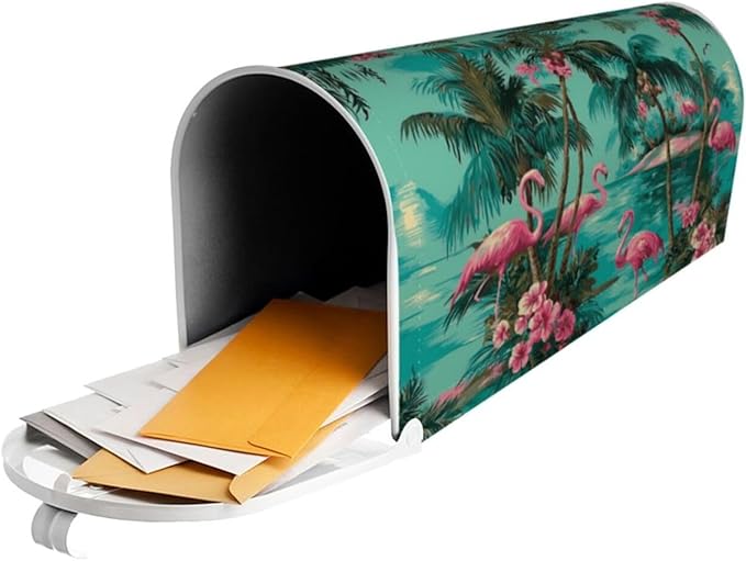 Flamingo Mailbox Covers Magnetic Letterbox Covers 21x18 Inch for Garden Outdoor Decoration